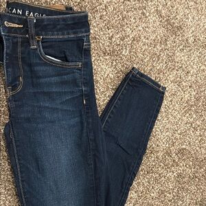 American Eagle Outfitters Blue Skinny Jeans with Tapered Leg